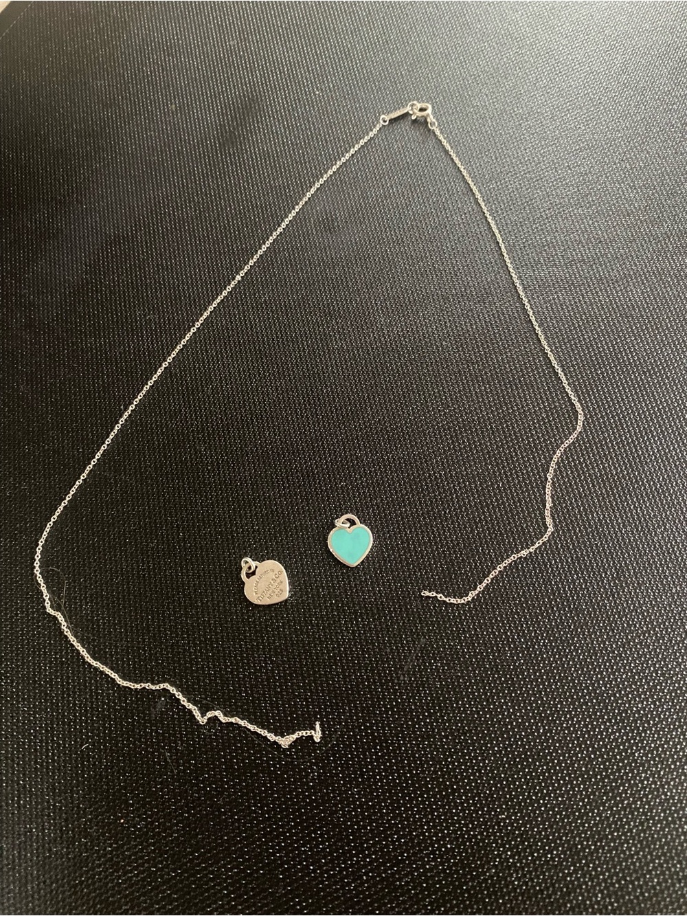 Tiffany and Co- Silver Necklace with Turquoise Heart Charm - Women's Jewelry